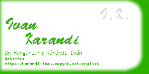 ivan karandi business card