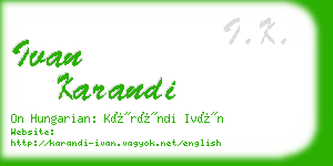 ivan karandi business card